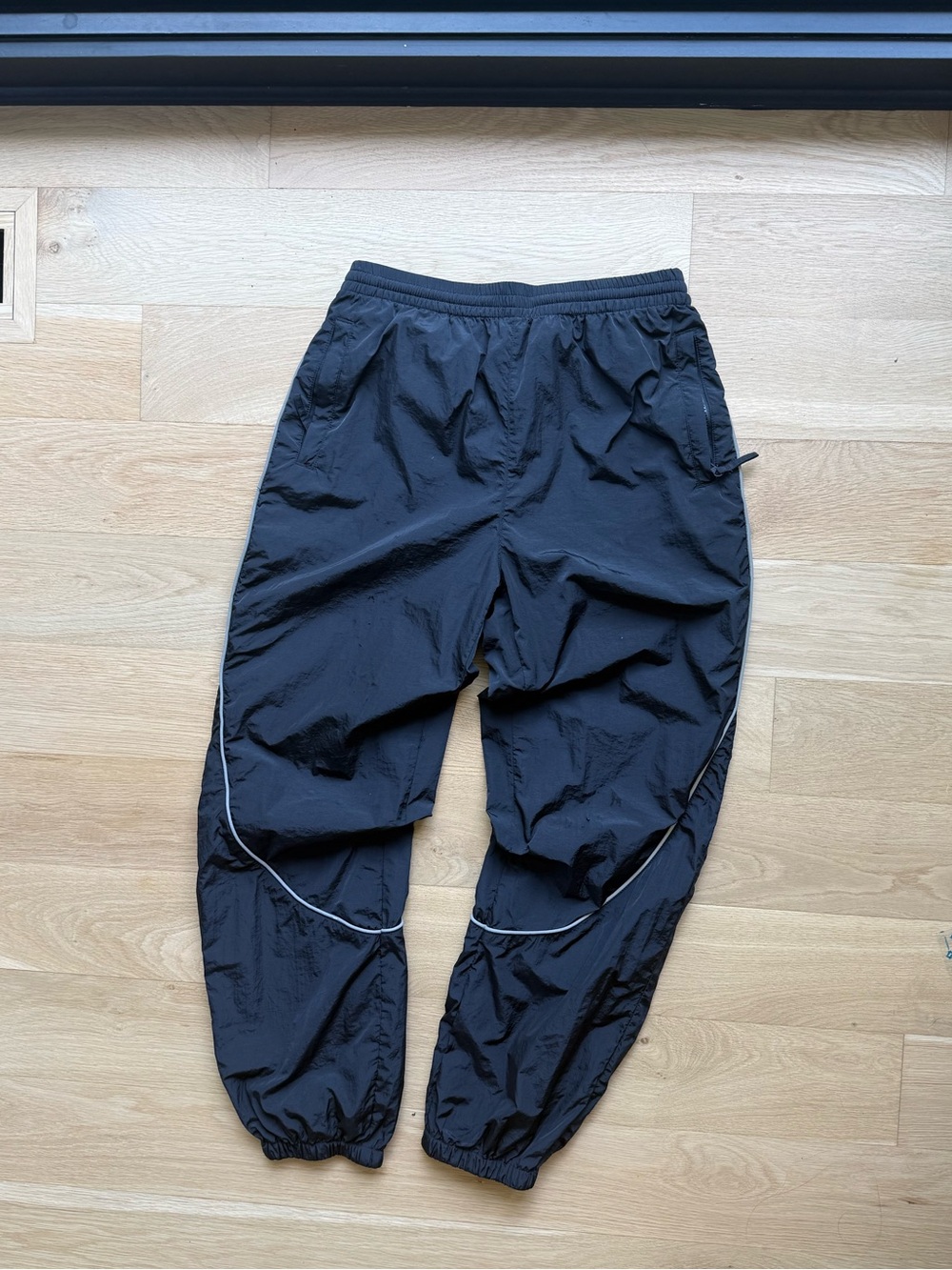 Urban Outfitters Black Jogger Pants with Reflective Trim
